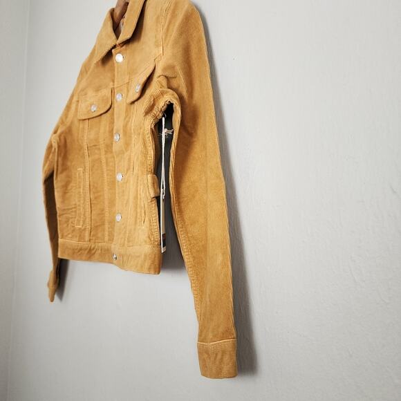 AG Adriano Goldschmied Flacky The Trucker Corduroy Jacket Mud Mustard NWT XS - Picture 11 of 16